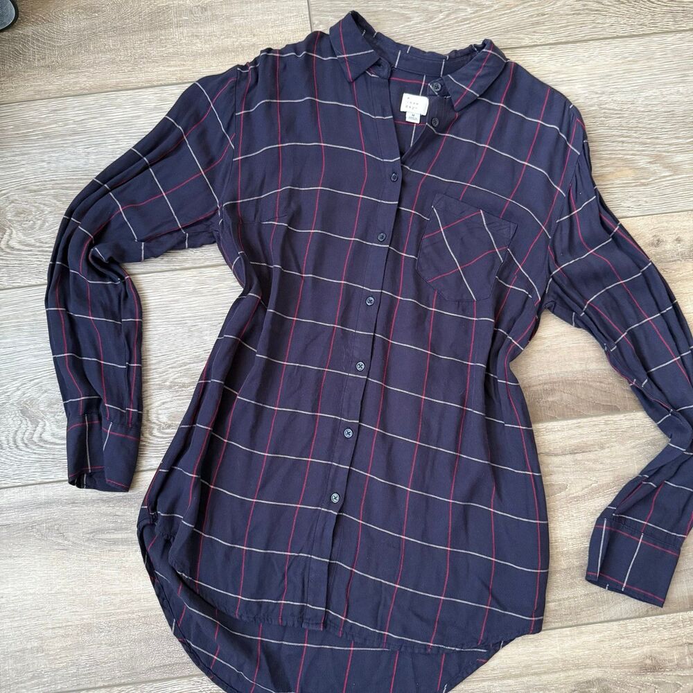 a new day Plaid Blouse